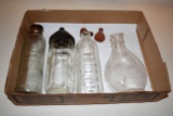 (4) Glass Baby Milk Bottles All Have Tops