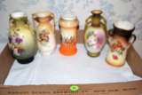 5 Hand Painted Porcelain Vases, Slovakian And Austrian