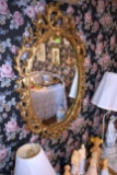 Oval Mirror With Frame, 19'' Tall
