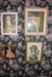 (4) Framed Victorian Girl Prints And Cut Outs