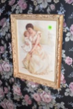 Victorian Style Mother With Daughter Print In Frame