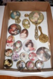 (10) Handheld And Pocket Mirrors, (8) Small Containers