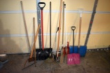 Rake, Hoe, 2 Brooms, 2 Snow Shovels, Scraper, Other Handled Tools, Pick Up Only