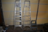 (2) 6' Aluminum Step Ladders, And Wooden Step Ladder, Pick Up Only