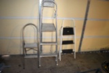 (3) Aluminum Folding Step Ladders, Pick Up Only