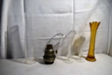 (3) Glass Vases, Glass Lamp Shade, Nu/Type Model B Aladdin Burner