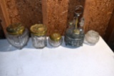 Salt And Pepper Holder, Glass Jars With Lids