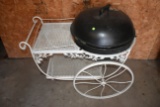 Charcoal Grill On A Metal Cart, Pick Up Only