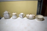 (5) Piece Porcelain Set, Creamer, Sugar, Bowl