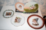 5 Hand Painted Porcelain Plates