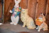 Bunny, Cat And Dog Ceramic/Resin Statues