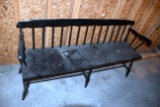 Wooden Black Painted Bench, About 5', Pick Up Only