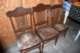 3 Press Back Chairs, Pick Up Only