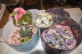 (3) Vintage Women's Floral Style Hats With Boxes