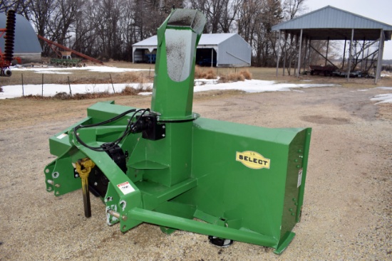 SB Select 9’ Snowblower, Model SB108DF, 3pt, Double Augers, Hyd. Spout, 1000PTO, Like New, Used Two