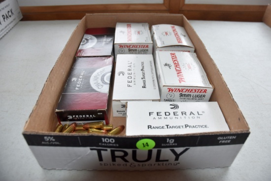 4 Boxes Federal and 3 Boxes Winchester 9mm Luger