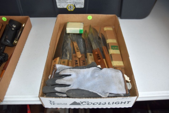 Assortment of Knives and Gloves