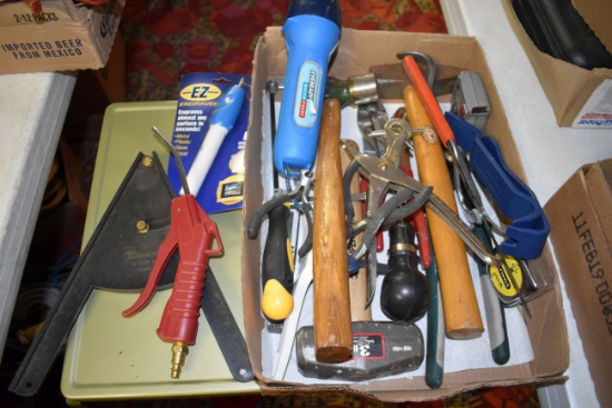 Hammers, Tape Measure, Pliers, Pry Bar, Assortment Of Tools