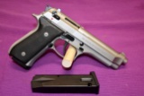 Beretta Model 92FS, 9mm, Stainless Steel, 2 Magazines, SN:BER639772