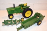 Ertl John Deere 20 Series Tractor, John Deere Manure Spreader, 4 Bottom Plow