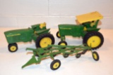 Ertl John Deere 20 Series Tractor With 3 Point, 20 Series With Rops, 4 Bottom Plow, Some Damage