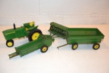 Ertl John Deere 20 Series narrow Front, John Deere Spreader, John Deere Wagon, John Deere Grain Dril