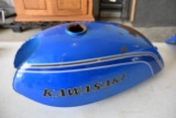 1971-1973 Kawasaki Gas Tank, Front & Rear Fenders and Muffler Shroud, Blue In Color, Enduro Style, S