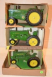 (3) John Deere 1/16th Scale Tractors, R, 70, And A Models, With Boxes