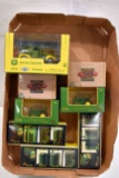 Assortment Of John Deere 1/64th Scale Tractors And Pickup With Boxes