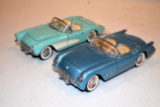 (2) Franklin Mint 1955 Chevy Corvette and 1956 Chevy Corvette, Cars, No Boxes