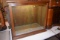 Walnut Glass Sliding Doors Lighted Display Cabinet, 36.5'' Wide, 32'' Tall, 18'' Deep,  Pickup Only