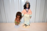 Tripar Native American Doll On Stand, And Tribal Doll On Stand