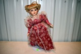 Porcelain Girl Doll On Stand