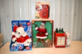 Coca Cola AM/FM Radio, Coca Cola Holiday Dancing Bear, Coca Cola Santa, Coca Cola Clock