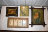 Assortment of Victorian Style Pictures In Frames