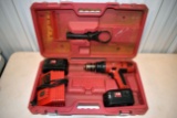 Milwaukee Cordless Old Style 1/2 Inch Hammer Drill, 18 Volt, 2 Batteries And Charger, Works, Hardcas