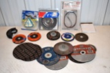 6 Inch Wire Wheel, 14 Inch Ridgid Sanding Belt, Large Assortment Of Grinding Wheels, 4.5 and 7 Inch,