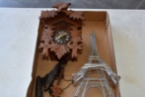 West Germany Cuckoo Clock and Eiffel Tower