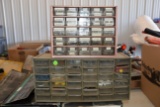 2 Organizers filled with Assortment of Nails, Screws and Other Hardware