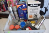 Large Assortment Of Spray Paints & Staining Kit