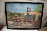 Russell Clymer ABC Oil Company Picture In Frame, 24''x19''