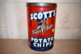 Scotts Potato Chip Tin, 11'' Tall