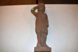Wooden Hand Carved Native American Statue, 25'' Tall