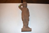 Wooden Hand Carved Native American Statue, 25'' Tall