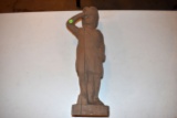 Wooden Hand Carved Native American Statue, 25'' Tall