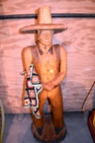 Wooden Hand Carved Native American Statue, 45'' Tall,  Pickup Only Auction Company will not pack/shi