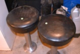 (2) Padded Metal Diner Stools, With Metal Pedastals, 23'' Tall,  Pickup Only Auction Company will no