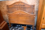 Walnut Bed Frame, 42'' Wide With Head Board Foot Board And Rails,  Pickup Only Auction Company will