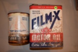 2 Gallon Film-X Motor Oil Tin, Apex Grease Can