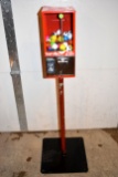 Toy And Joy 5 Cent Toy Or Gum Coin Operated Machine On Stand With Key, 45'' Tall, 6.5'' Wide,  Picku